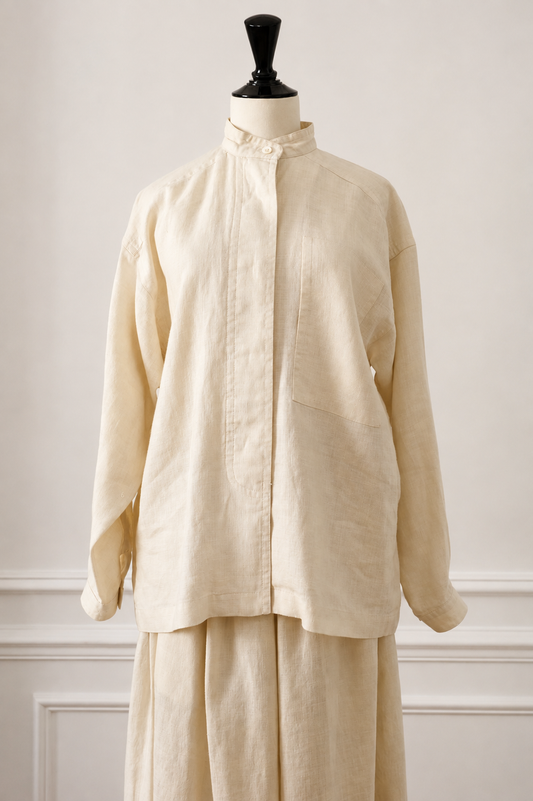 Issey Miyake shirt and skirt set from the 1970s