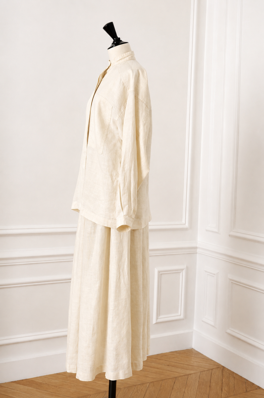 Issey Miyake shirt and skirt set from the 1970s