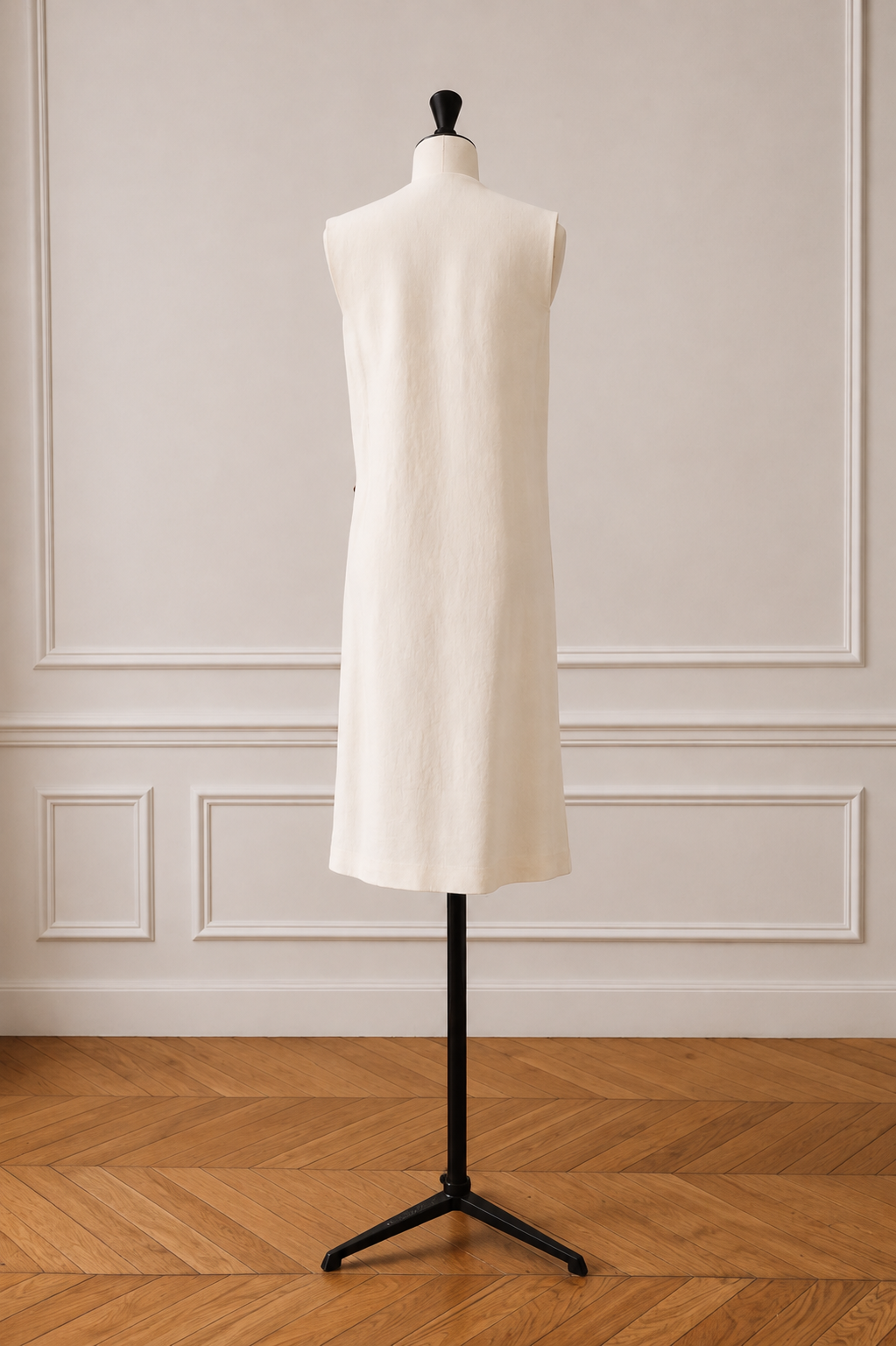 Hermès Vintage 1997-2003 Linen Wrap Dress Size 34 with Leather Tie
