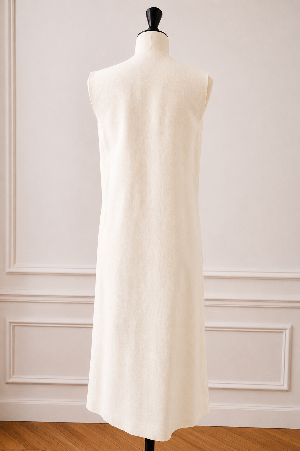 Hermès Vintage 1997-2003 Linen Wrap Dress Size 34 with Leather Tie