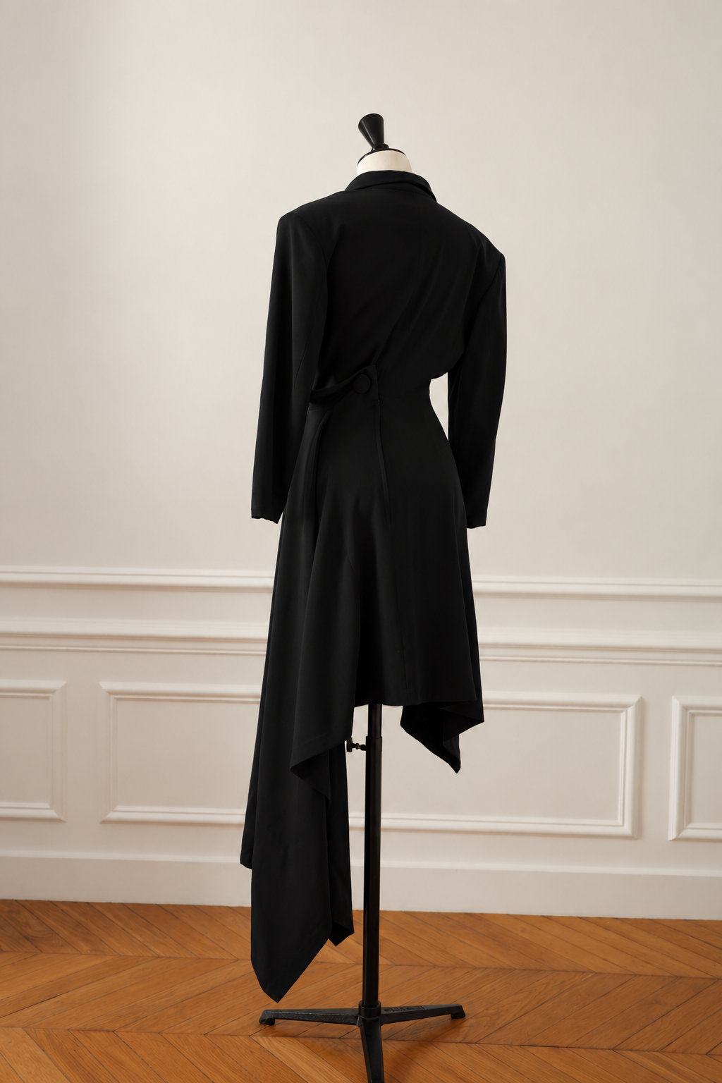 Yohji Yamamoto Asymmetrical Wool Dress – Runway Piece, 1980s