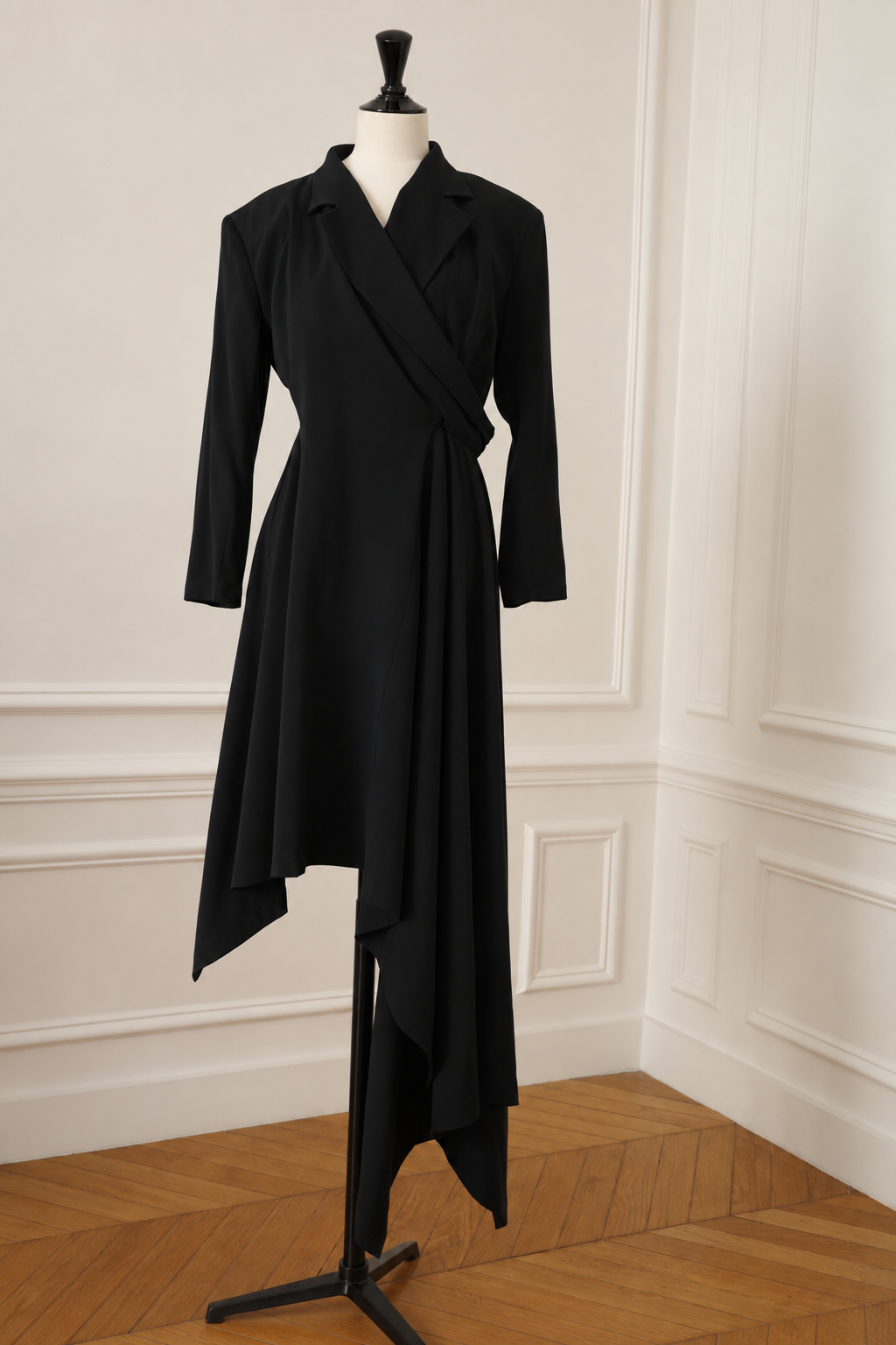 Yohji Yamamoto Asymmetrical Wool Dress – Runway Piece, 1980s