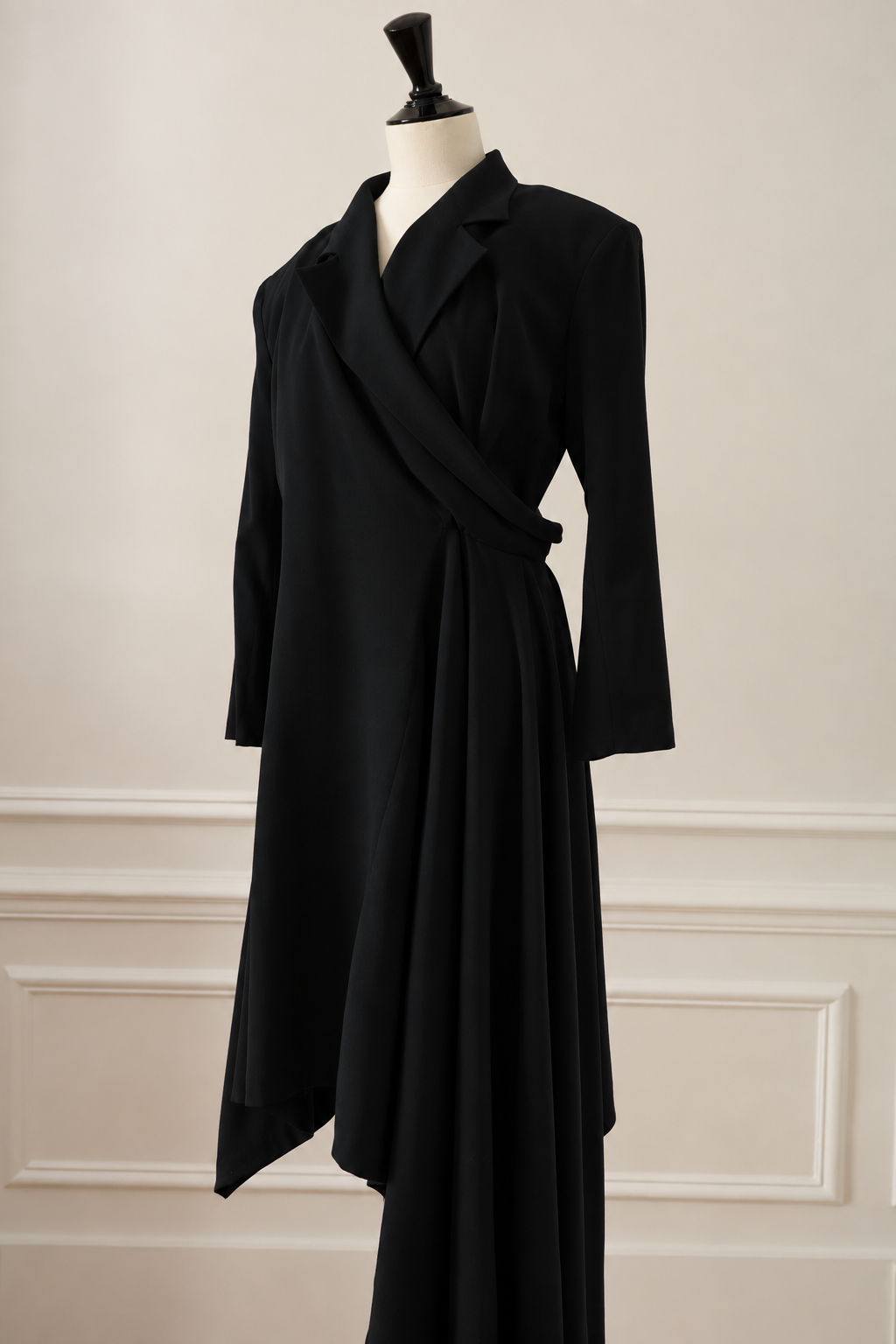 Yohji Yamamoto Asymmetrical Wool Dress – Runway Piece, 1980s