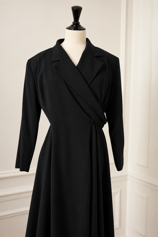 Yohji Yamamoto Asymmetrical Wool Dress – Runway Piece, 1980s