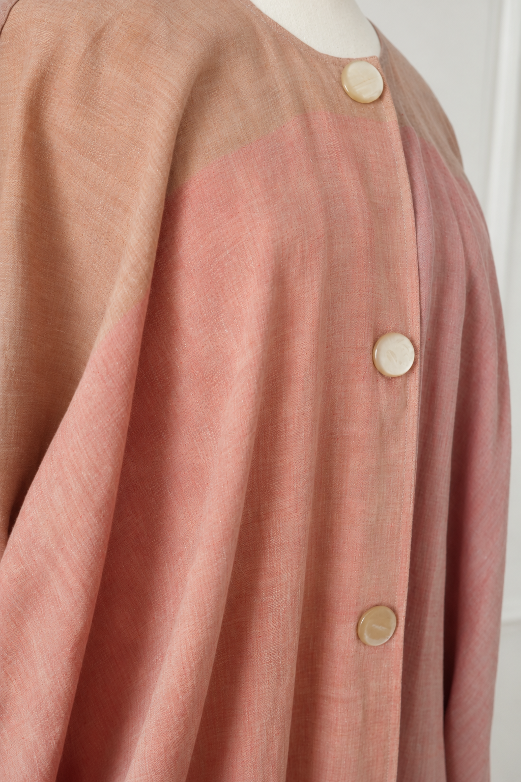 Anne Marie Beretta Women's Linen Kaftan with Button Closure, 1980s