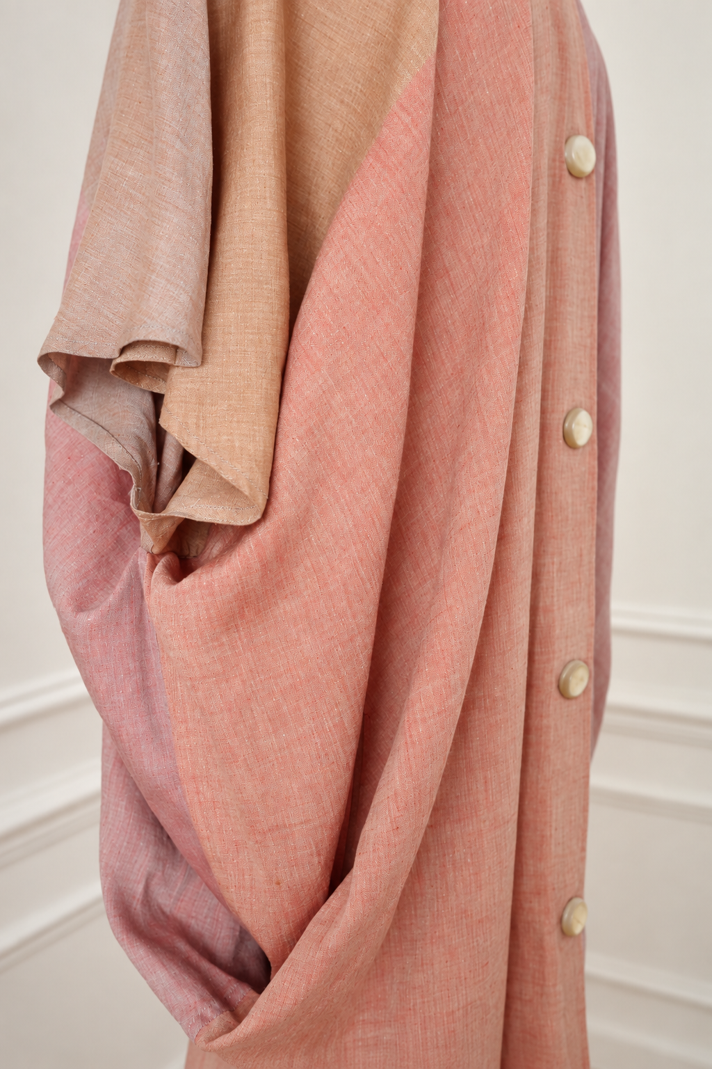 Anne Marie Beretta Women's Linen Kaftan with Button Closure, 1980s