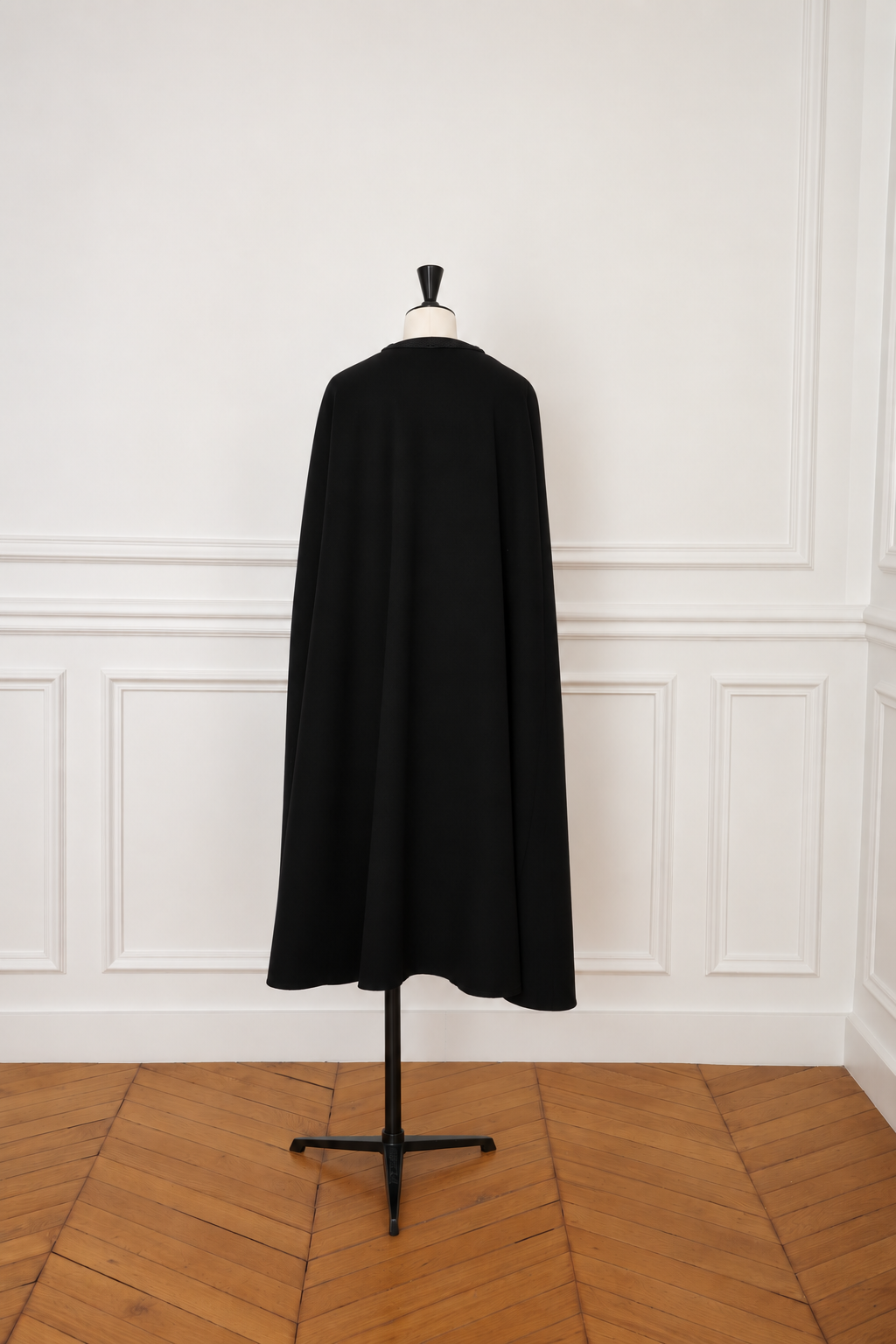 Yves Saint Laurent Rive Gauche 1970s Black Wool Haute Couture Cape