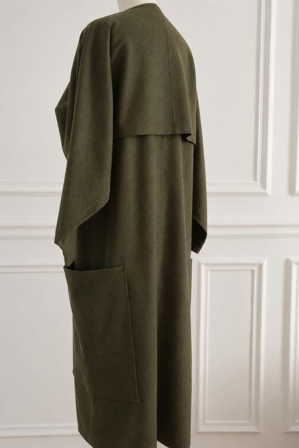 Anne Marie Beretta 1985 Wool Coat Women's Olive Green Geometric Design