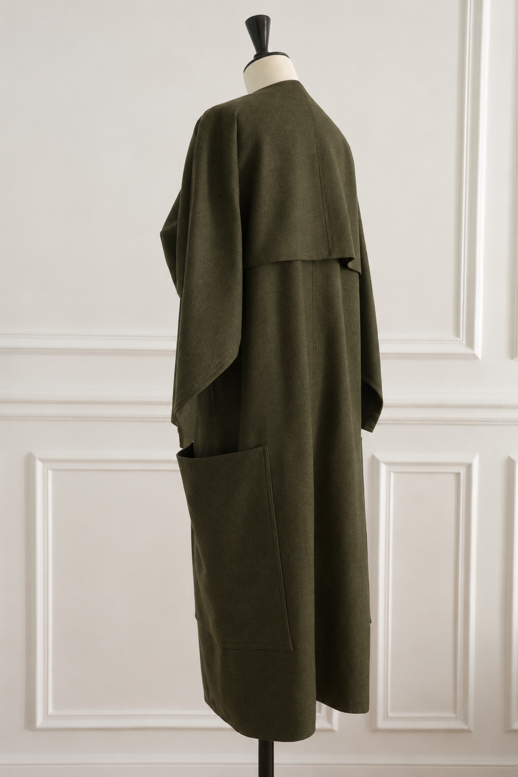 Anne Marie Beretta 1985 Wool Coat Women's Olive Green Geometric Design