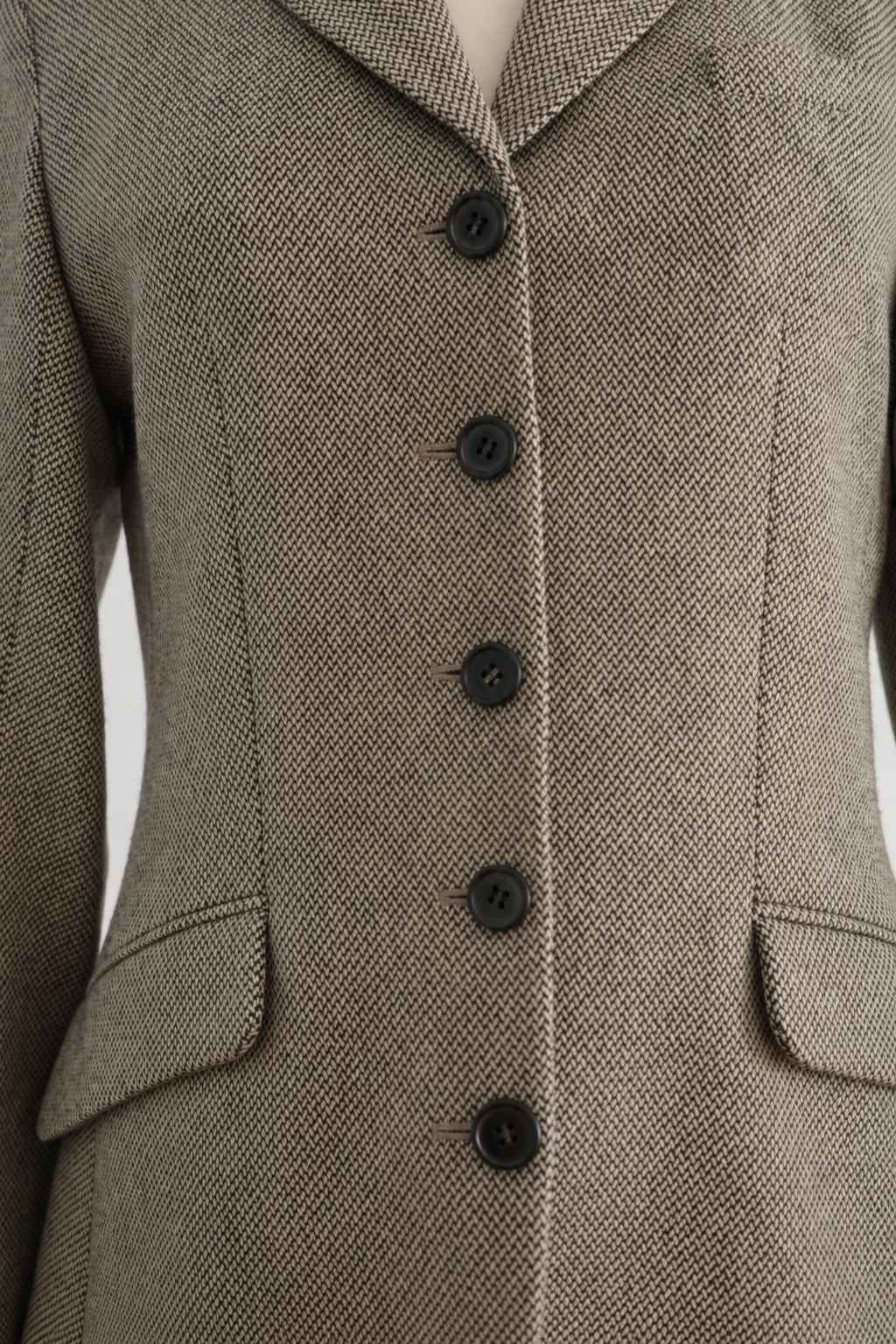 Hermès Vintage Jean Paul Gaultier Herringbone Blazer Jacket 2004 Runway Piece
