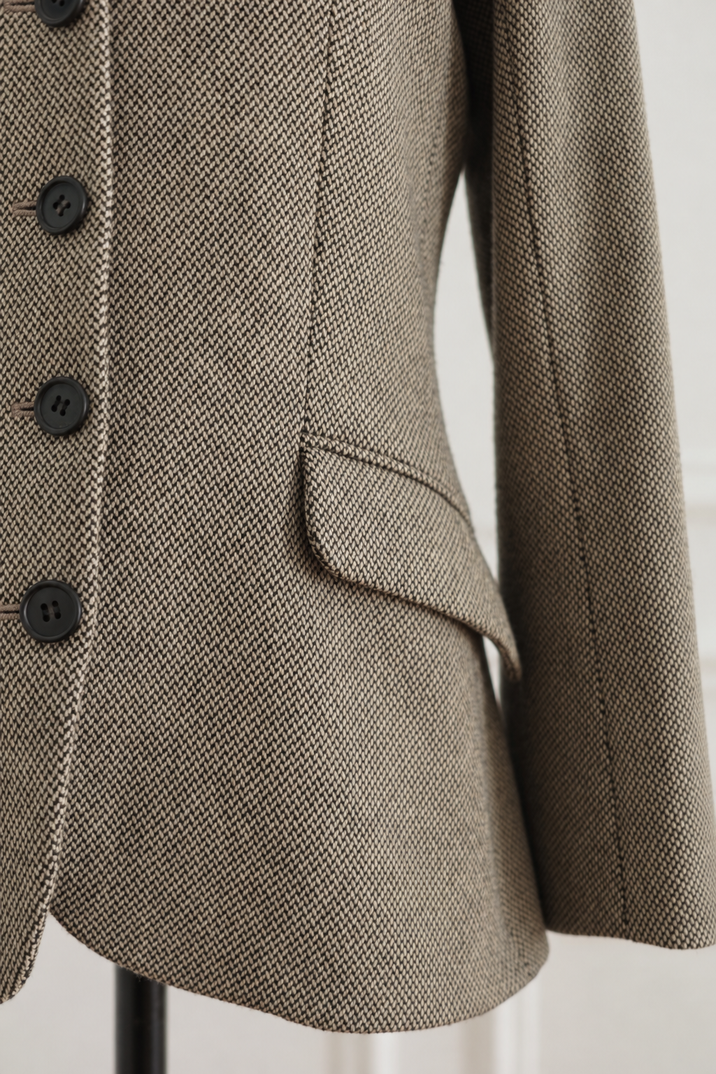 Hermès Vintage Jean Paul Gaultier Herringbone Blazer Jacket 2004 Runway Piece