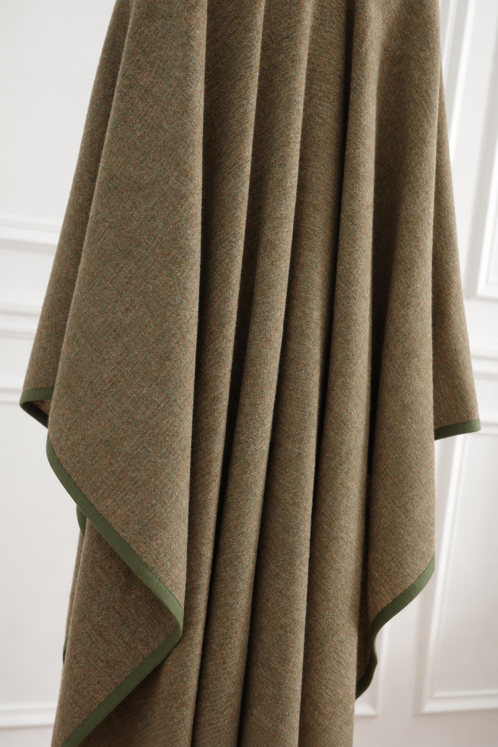 Yves Saint Laurent Rive Gauche Vintage 1976 Deep Olive Green Wool Cape