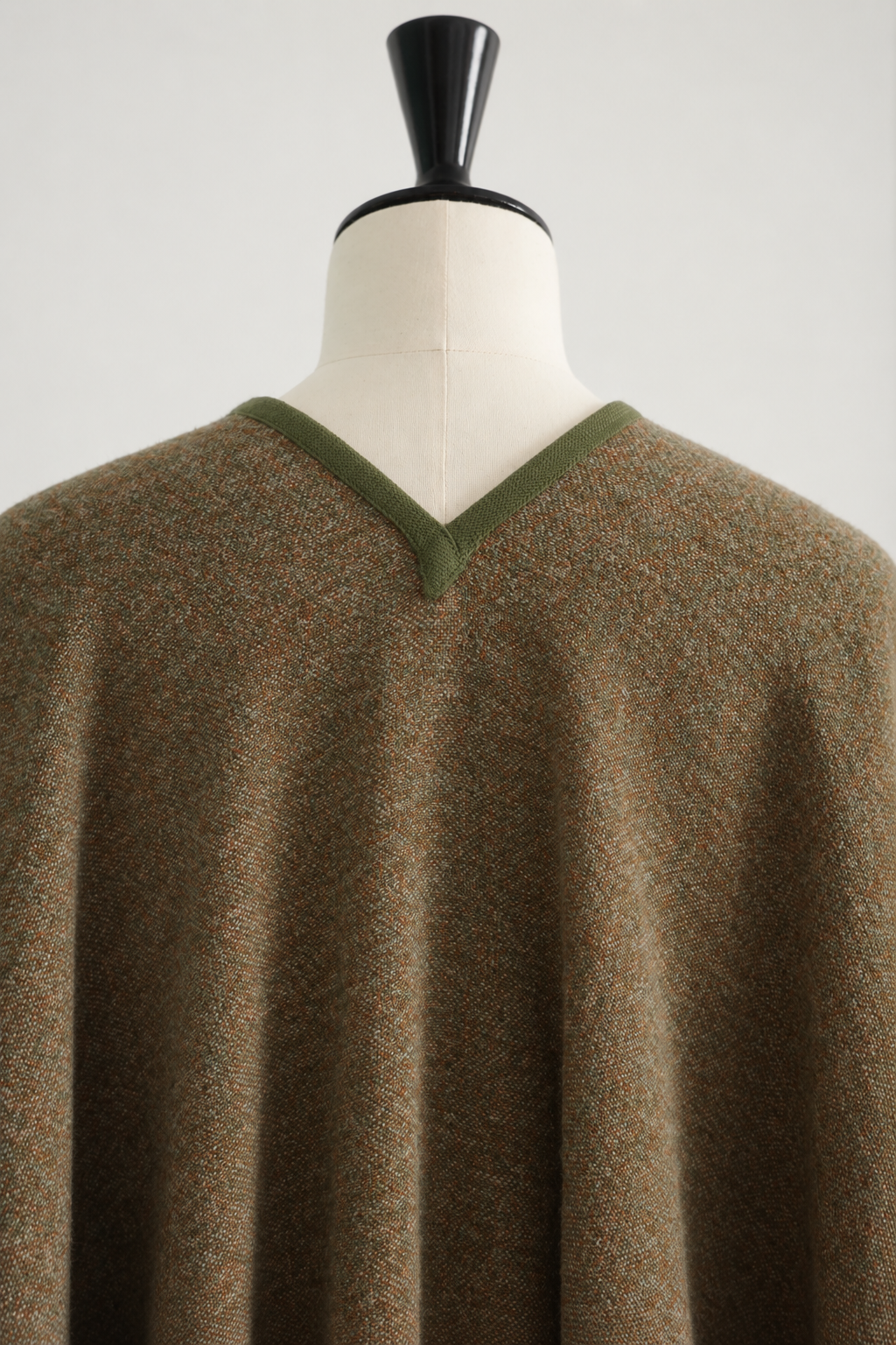 Yves Saint Laurent Rive Gauche Vintage 1976 Deep Olive Green Wool Cape