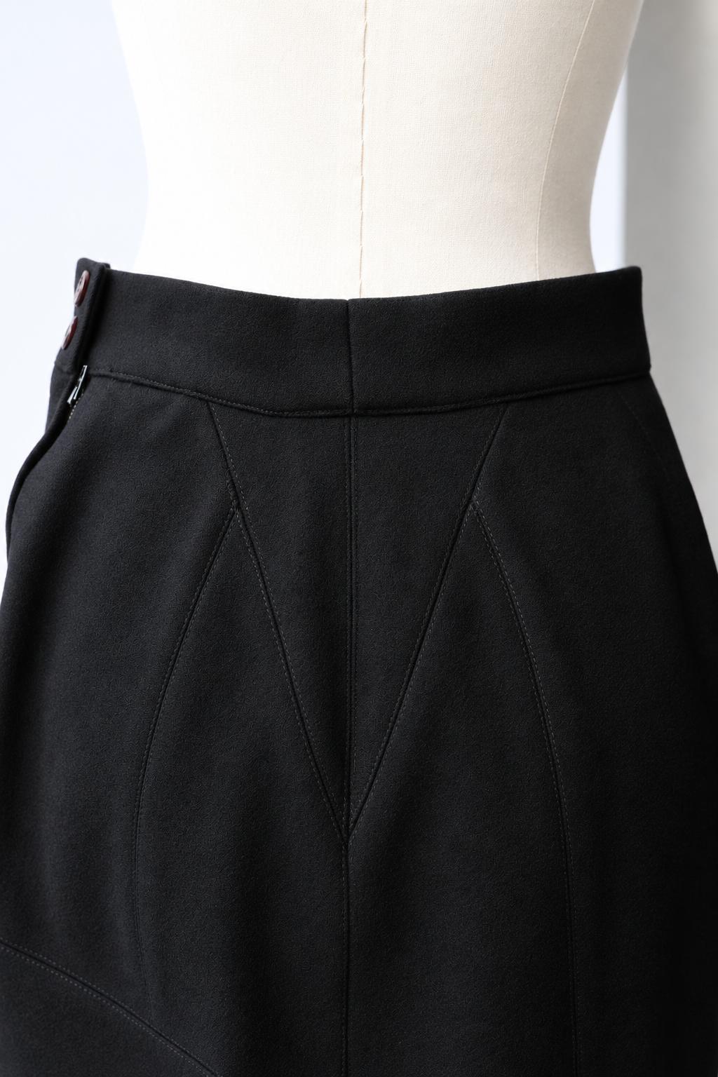 Azzedine Alaïa 1980s Black Wool Jacket and Skirt Set, Size Small