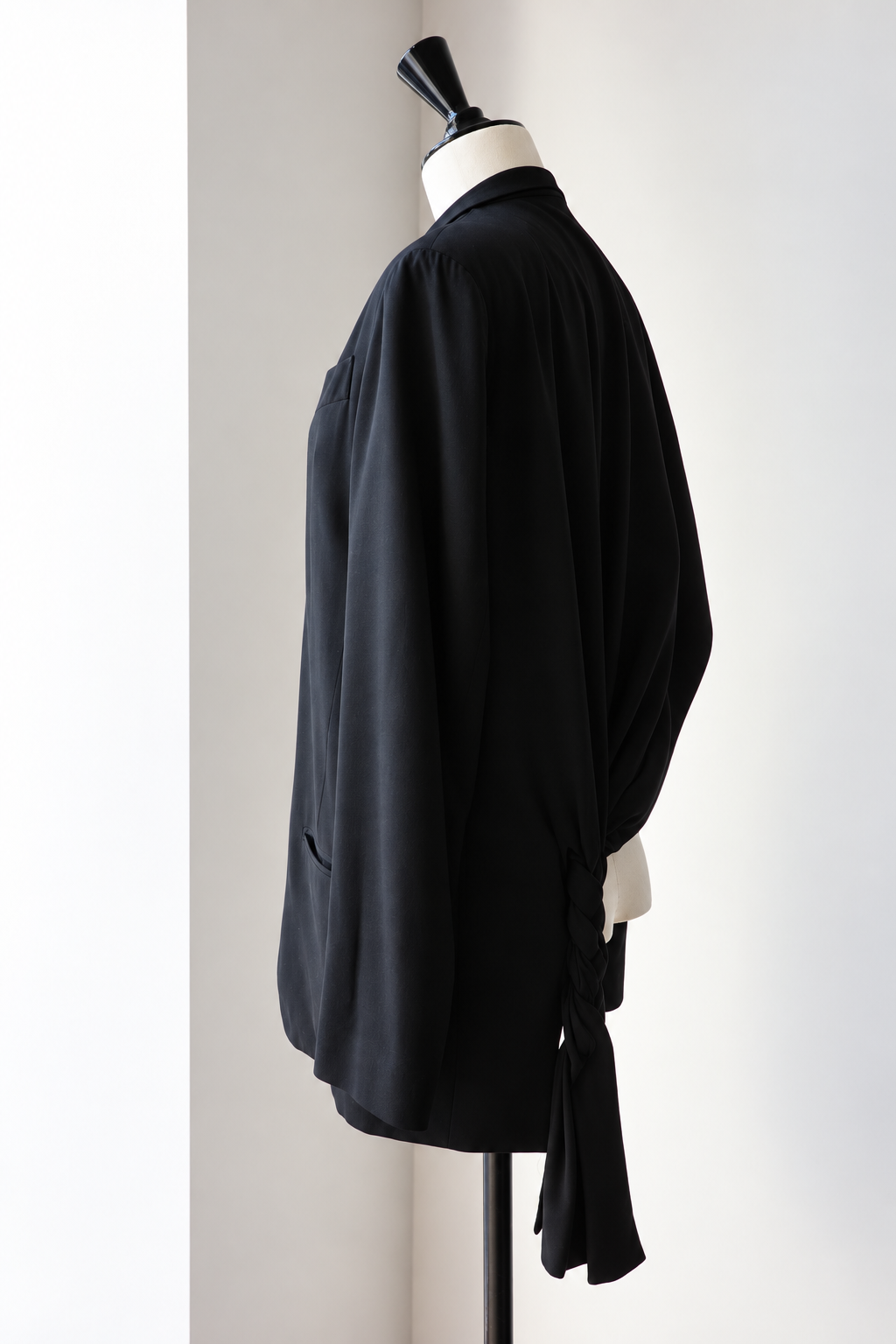 Yohji Yamamoto Wool Jacket with Knotted Braid Detail at the Back, Spring Summer 2002