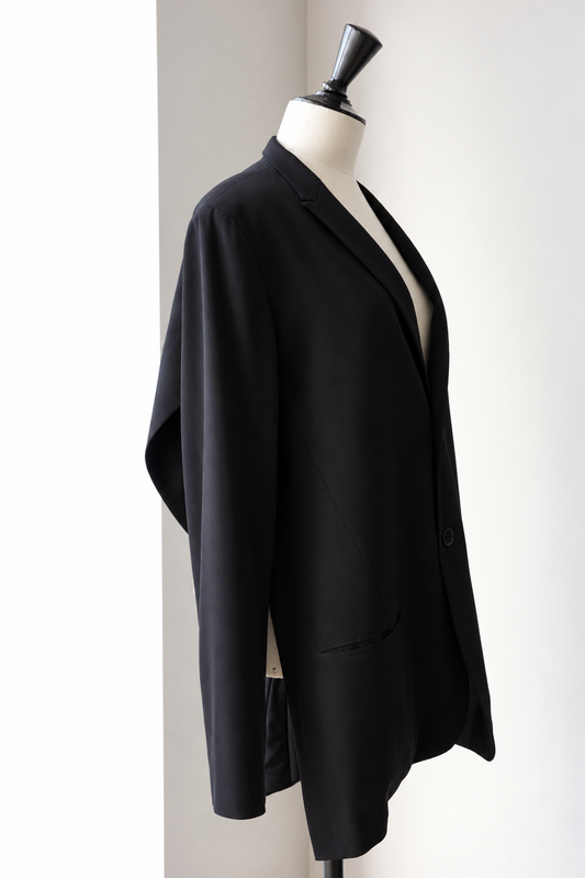 Yohji Yamamoto Wool Jacket with Knotted Braid Detail at the Back, Spring Summer 2002