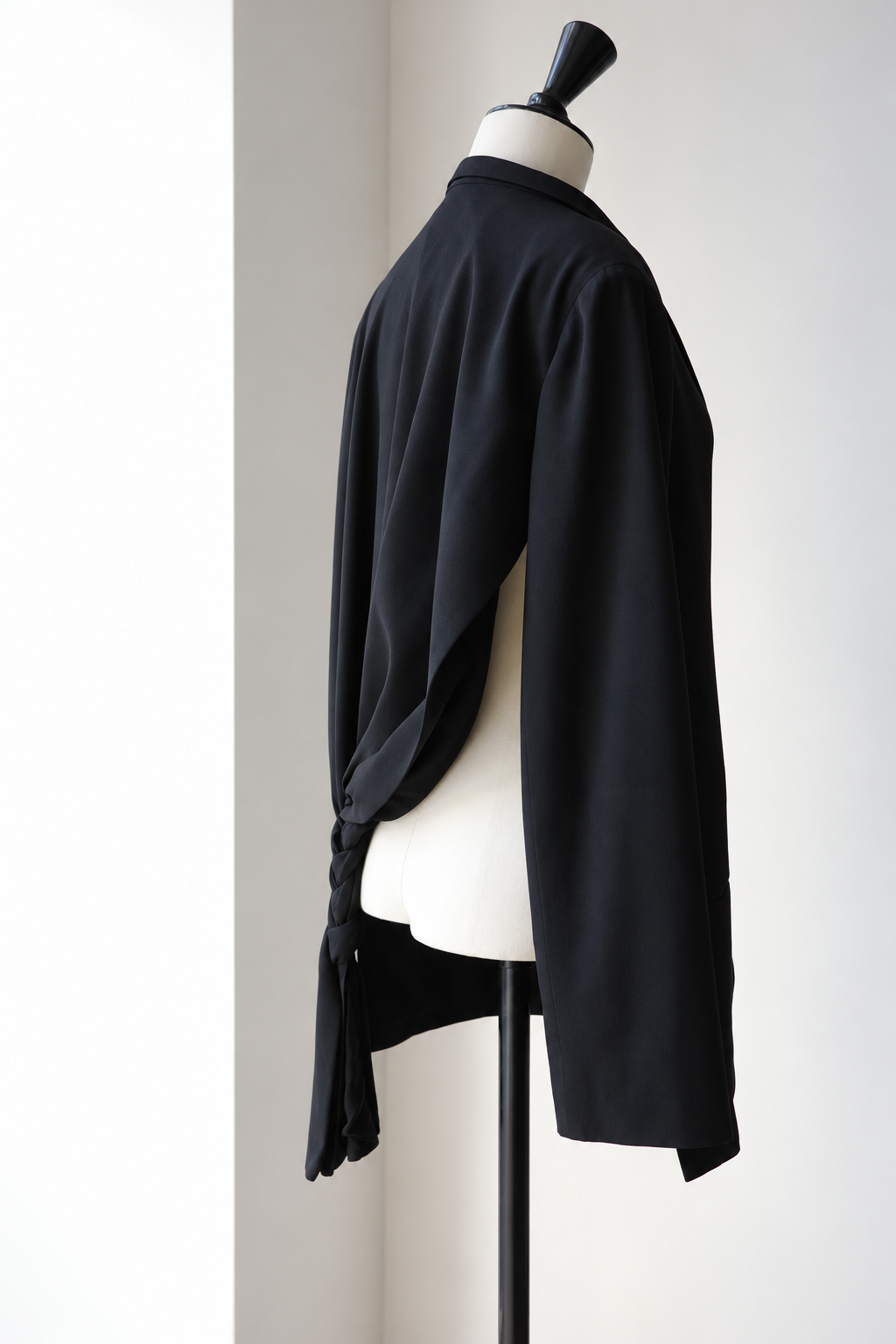 Yohji Yamamoto Wool Jacket with Knotted Braid Detail at the Back, Spring Summer 2002