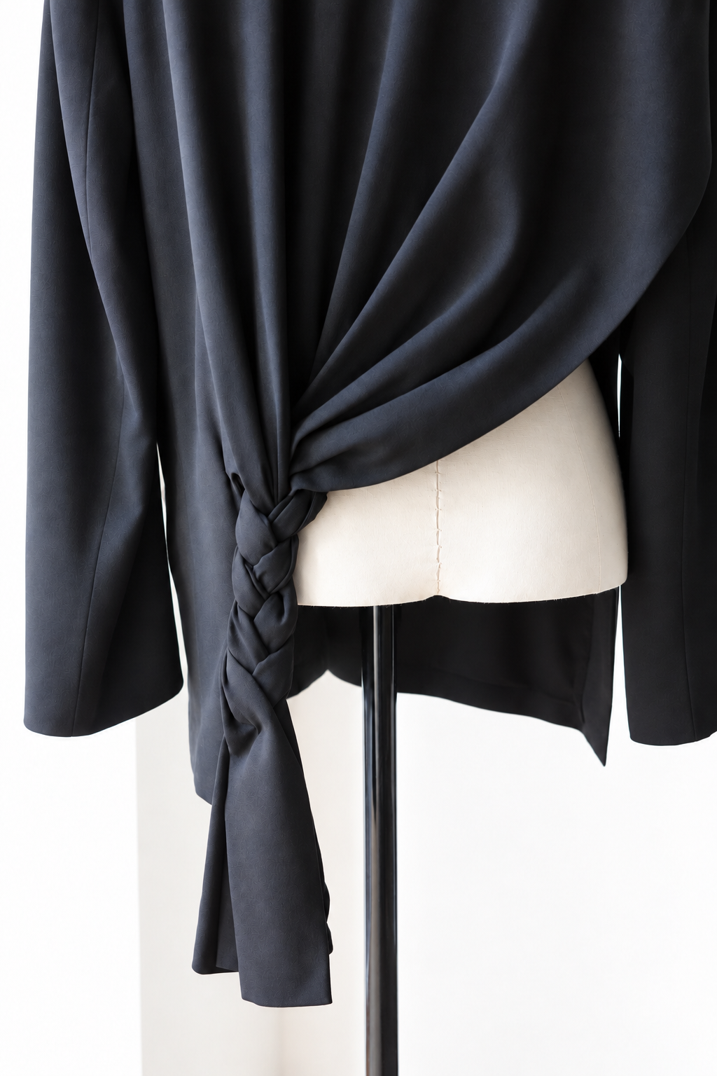 Yohji Yamamoto Wool Jacket with Knotted Braid Detail at the Back, Spring Summer 2002